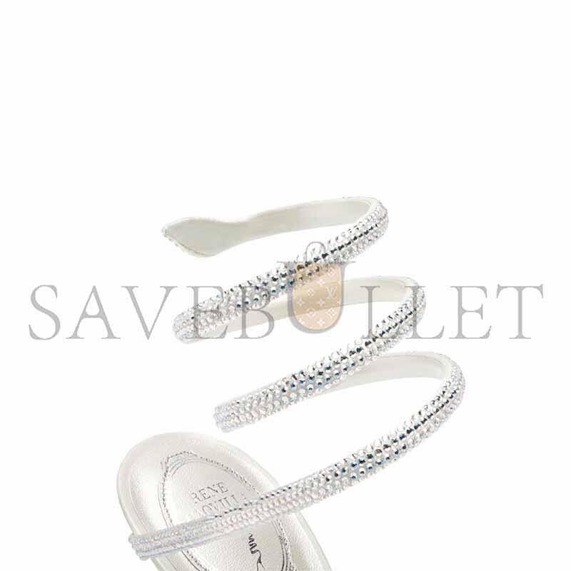 RENÉ CAOVILLA CLEO 105 CRYSTAL IVORY SANDAL C10416